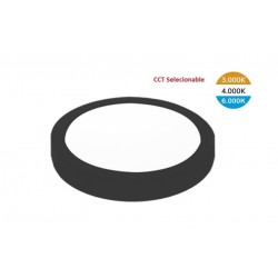 Downlight panel Redondo LED Superficie Negro 18W CCT